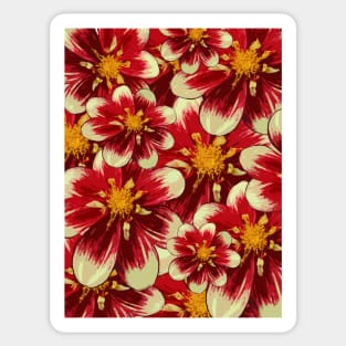 Red Hibiscus Floral Pattern Sticker